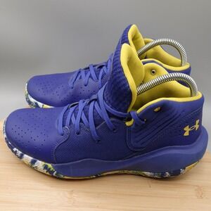 Under Armour Shoes 7Y Women 8.5 Blue Yellow Jet 21 Basketball 3024794-400